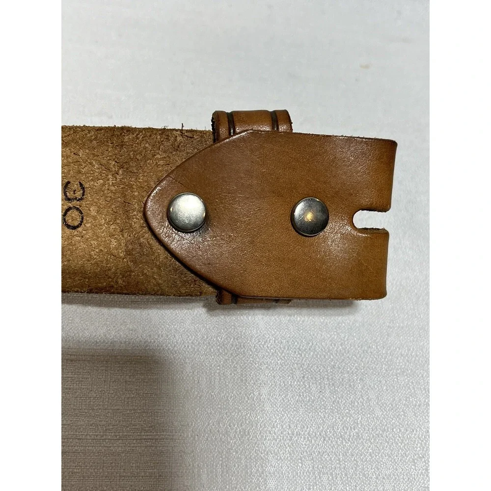 Belt Leather JC Penney Hand Finished Brown Floral Morning Glory Sz 30 #27016 VTG
